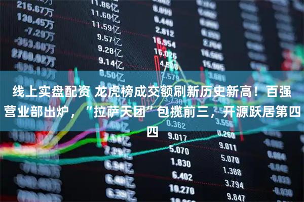 线上实盘配资 龙虎榜成交额刷新历史新高！百强营业部出炉，“拉萨天团”包揽前三，开源跃居第四